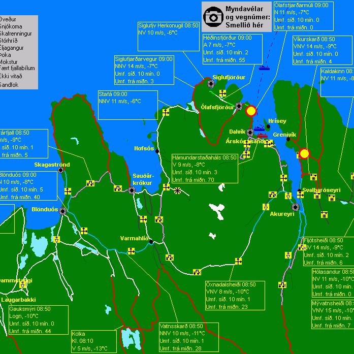 Hálka, snjóþekja og éljagangur á Norðurlandi vestra