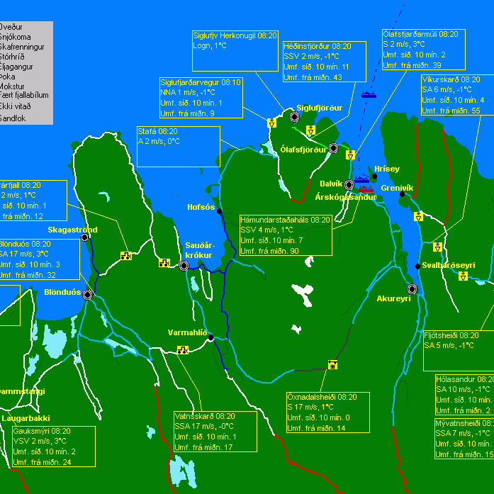 Flughálka og krapi á vegum
