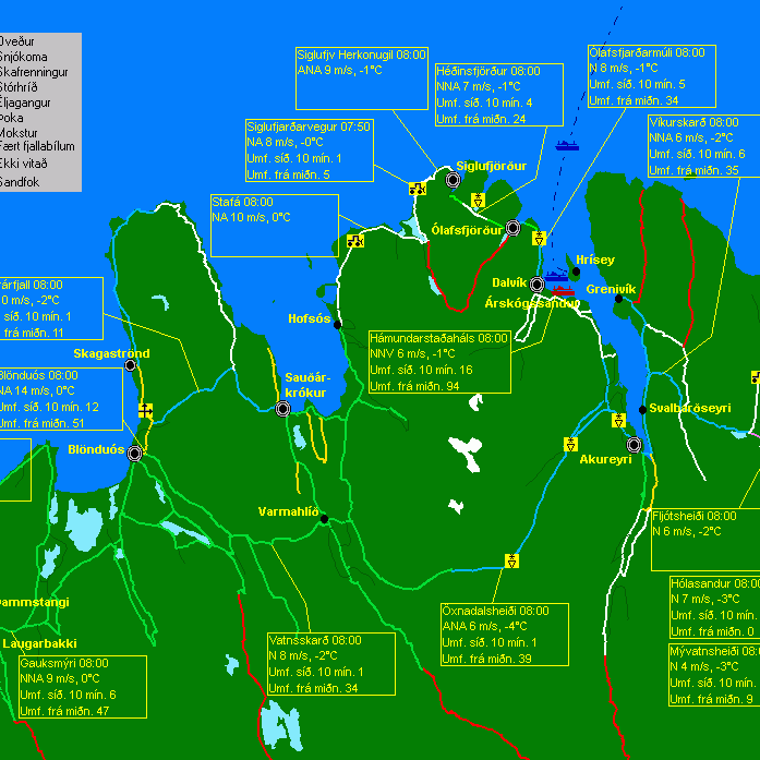 Víða hálkublettir á Norðurlandi vestra