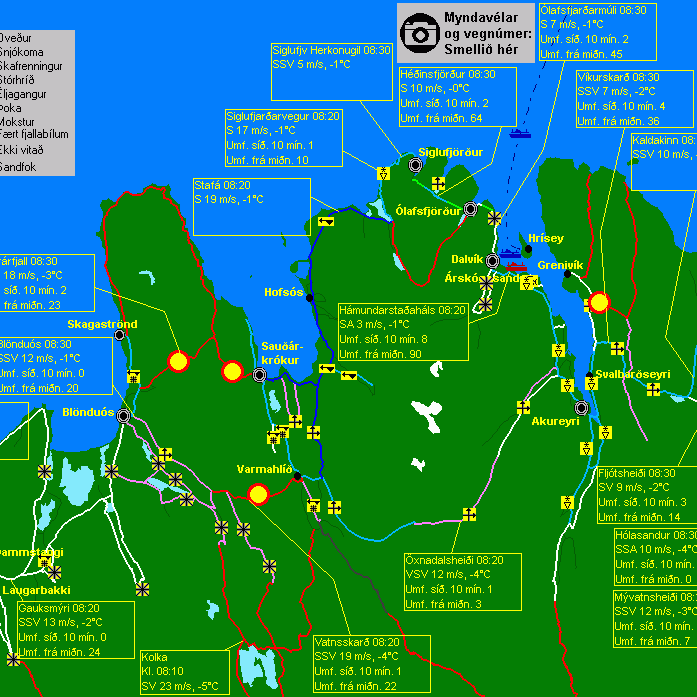 Lokað á Vatnsskarði og ófært um Þverárfjall