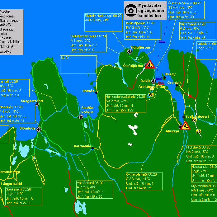 Hálka á flestum vegum NLV