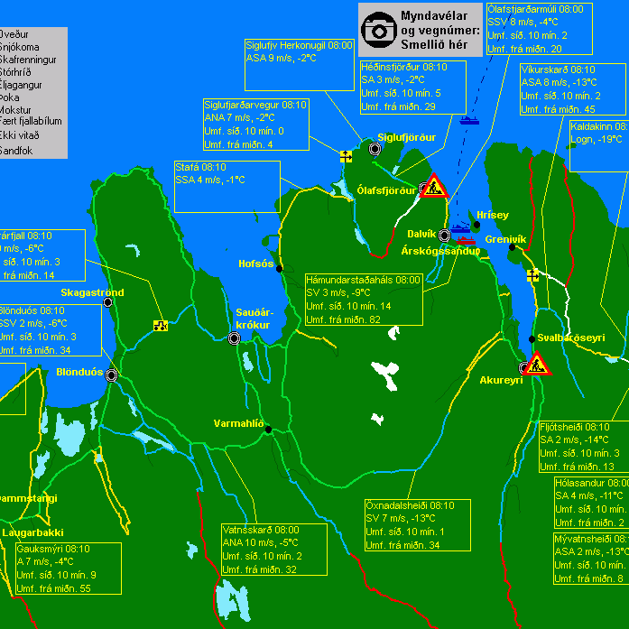 Hálka á flestum vegum