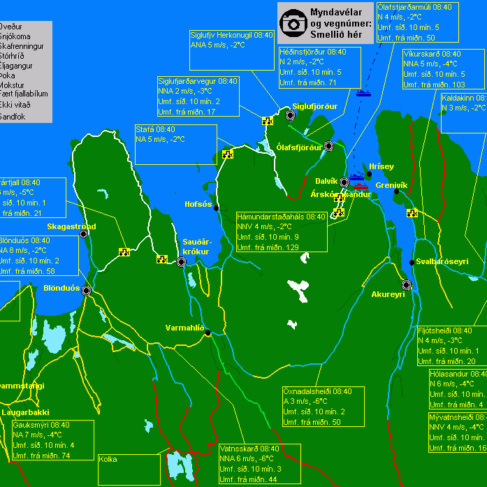 Hálka eða snjóþekja á vegum