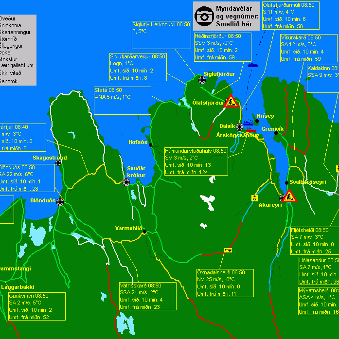 Ófært og óveður á Öxnadalsheiði