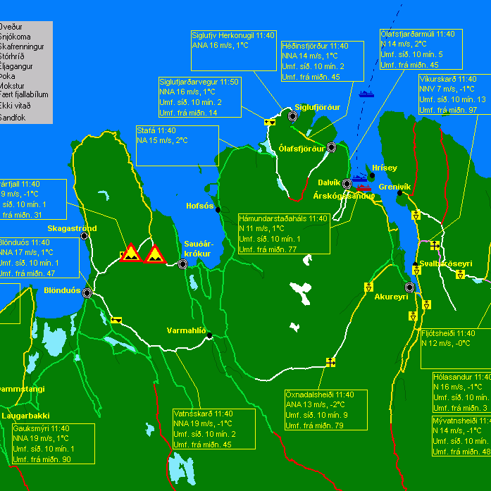 Óveður í Langadal og á Þverárfjallsvegi