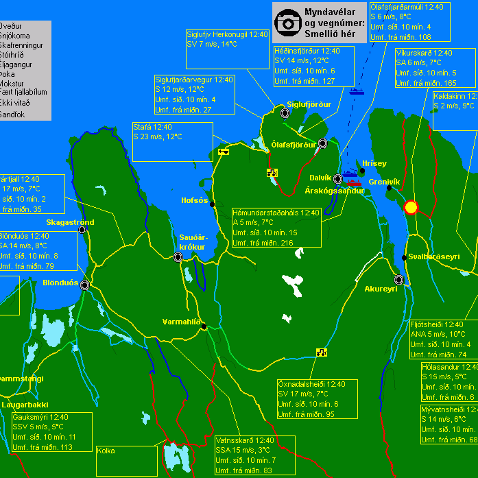Óveður við Stafá og á Siglufjarðarvegi