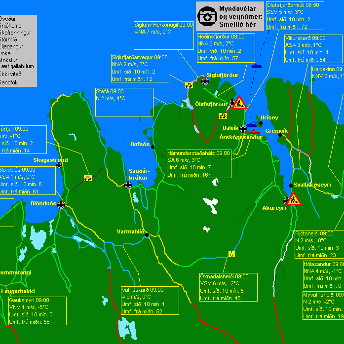 Ófært á Þverárfjallsvegi