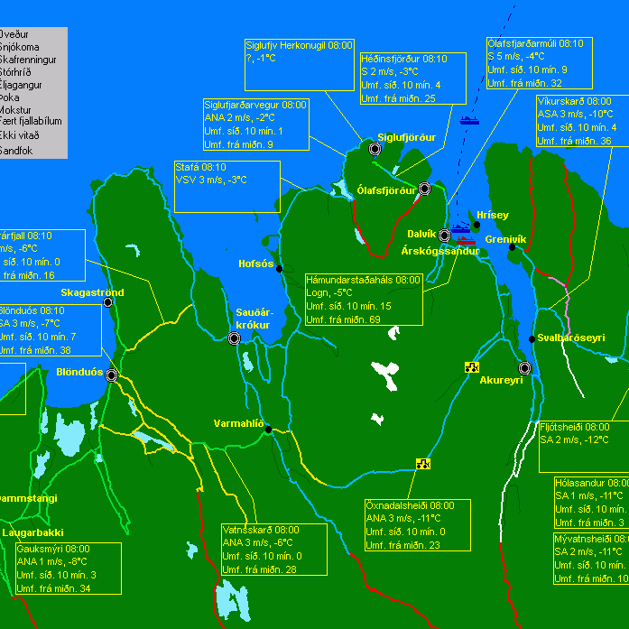 Víða hálka á vegum