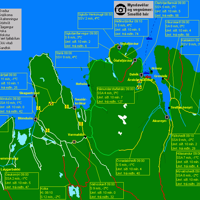 Varað við stormi í kvöld
