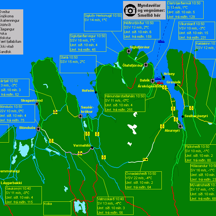 Þæfingsfærð með skafrenningi á Vatnsskarði