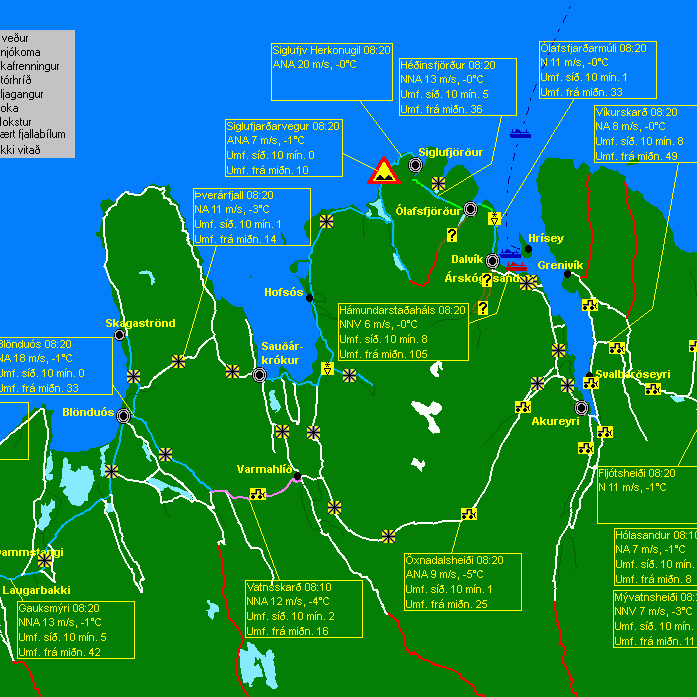 Varað við stormi í kvöld