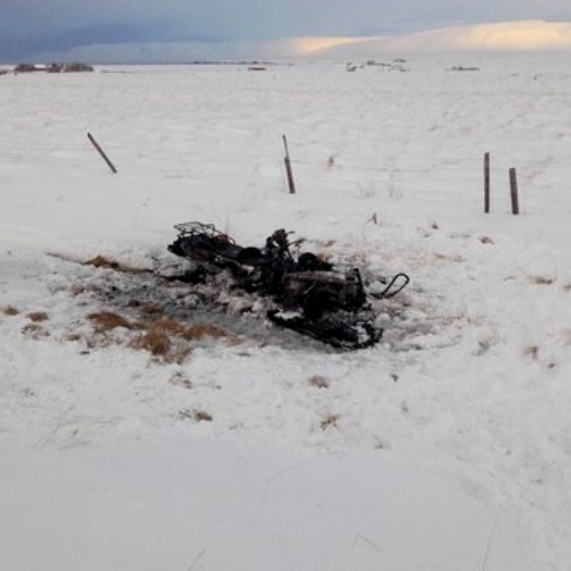 Vésleðinn er ónýtur. Ljósm./Páll Friðriksson