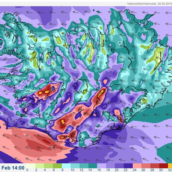 Stormur og rok á landinu í dag