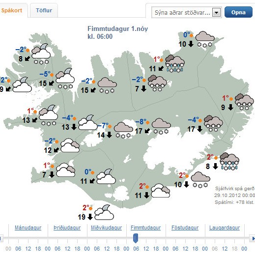 Slæmt veður næstu daga
