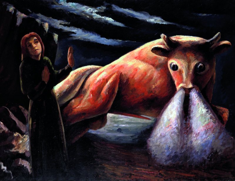 Olíumálverk Jóns Stefánssonar af Þorgeirsbola. Mynd úr Byggðasögu Skagafj.