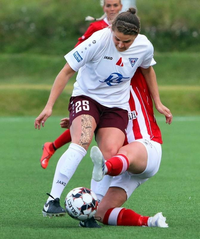 Mur skoraði mark Tindastóls í leiknum í gær. MYND:ÓAB