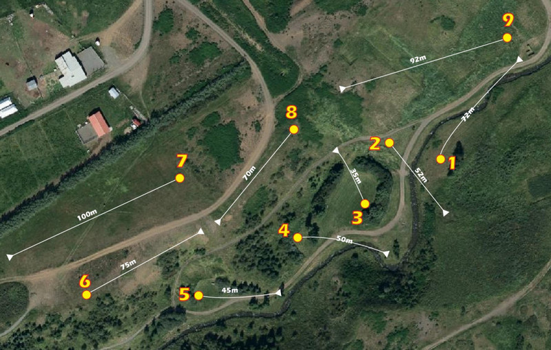 Mynd af frisbígolfvellinum. Mynd: www.skagafjordur.is