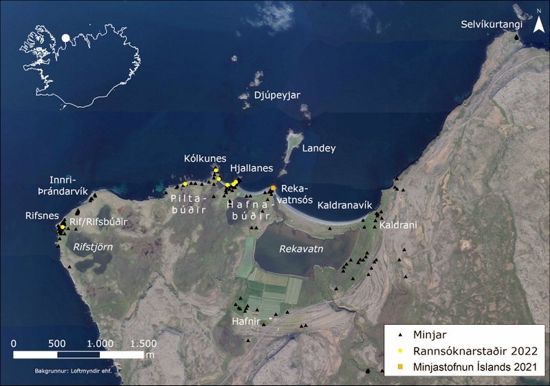 Yfirlitsmynd af Höfnum og Kaldrana.