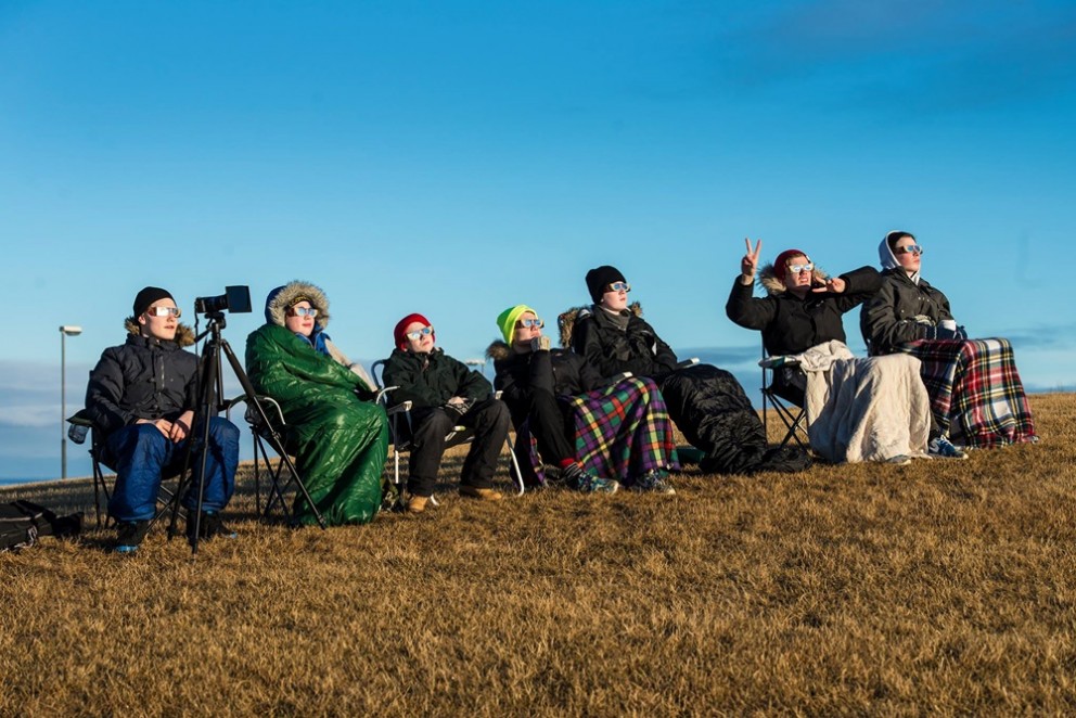 Stemningsmyndir af sólmyrkvanum