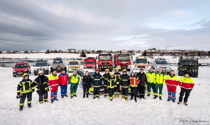 Viðbragðsaðilar í Austur-Húnavatnssýslu. Mynd: Róbert Daníel Jónsson.