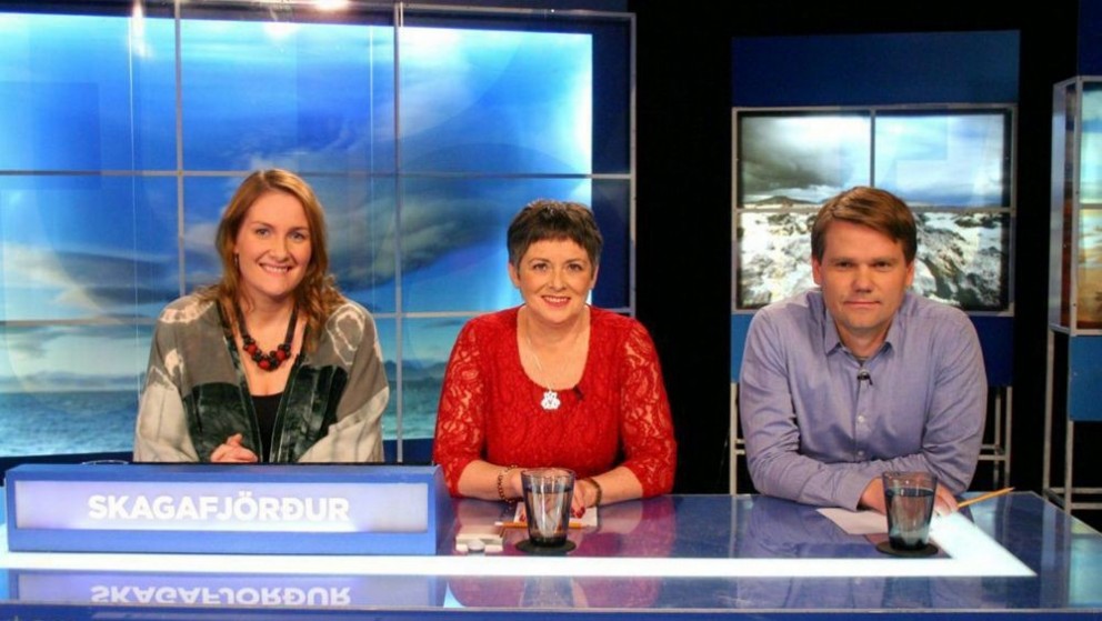 Útsvarslið Skagfirðinga. Fv.: Berglind, Guðrún og Indriði. Mynd: ruv.is.