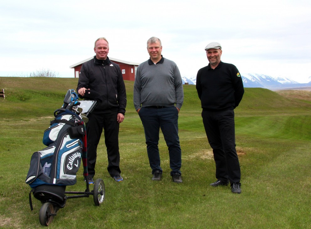 Kristján B. Halldórsson, Rafn Ingi Rafnsson og Jón Þorsteinn Hjartarson eru í opnuviðtali Feykis þessa vikuna og ræða um golfíþróttina og það sem framundan er hjá Golfklúbbi Sauðárkróks. Mynd/BÞ