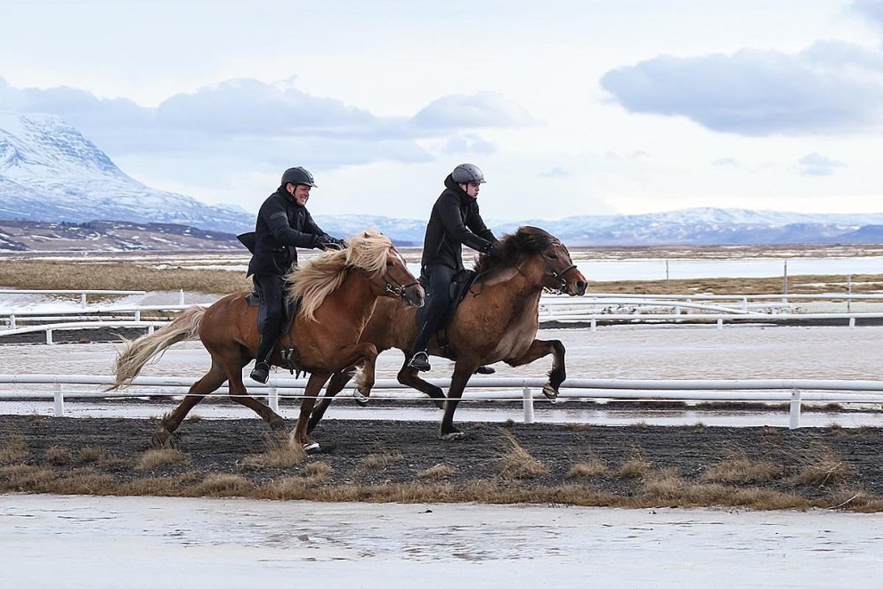 Frá keppni í 150 metra skeiði. MYND: FREYJA BERGSDÓTTIR