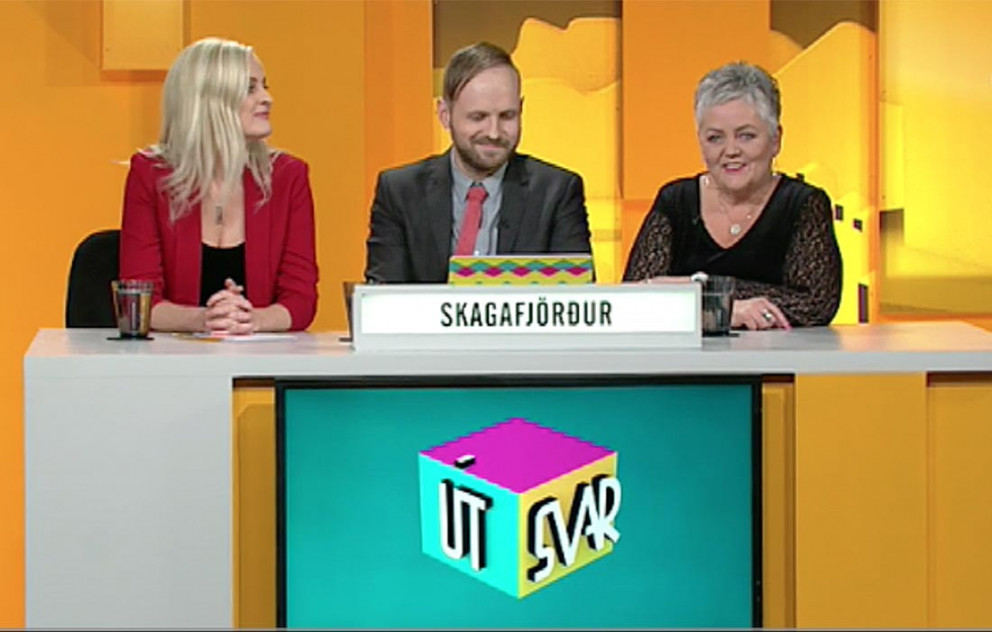 Heiðdís Lilja, Ingólfur og Björg skipuðu Útsvarslið Skagafjarðar. SKJÁSKOT AF RÚV.IS