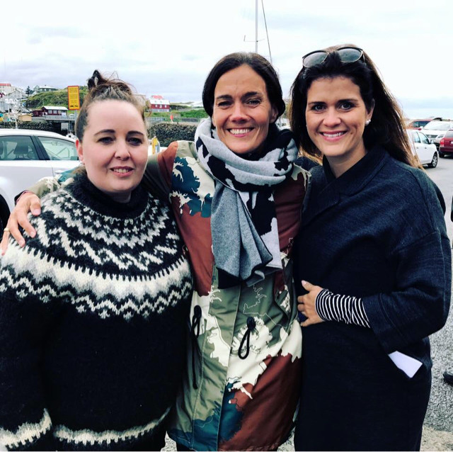 Þórdís Kolbrún, lengst til hægri, í góðum félagsskap vinkvenna. Mynd úr einkasafni.