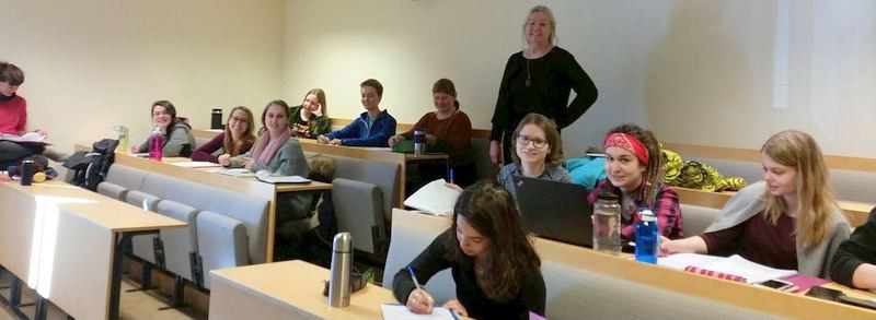 Frá kennslustund í háskólanum í Bø i Telemark í Noregi. Mynd af holar.is.