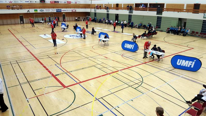 Frá keppni í boccia í íþróttahúsinu. Mynd PF