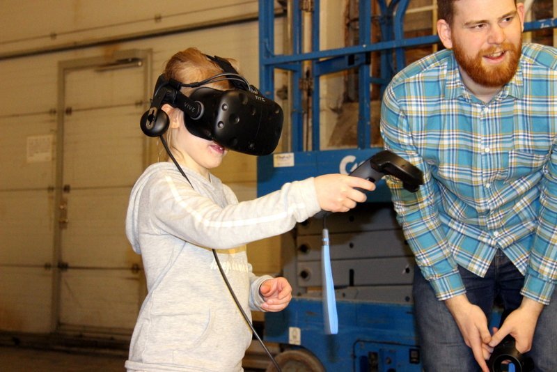 Frá kynningu á sýndarveruleikaævintýri sem senn mun opna að Aðalgötu 21 á Sauðárkróki. Mynd: PF.