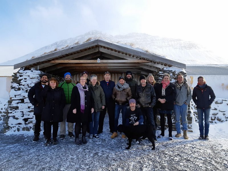 Biskup Íslands ásamt föruneyti heimsótti Kakalaskála í gær. Mynd af Facebooksíðu Kakalaskála.
