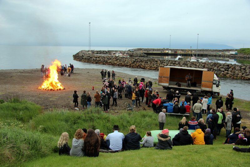 Frá varðeldi á Hofsós heim 2018. Mynd:FE