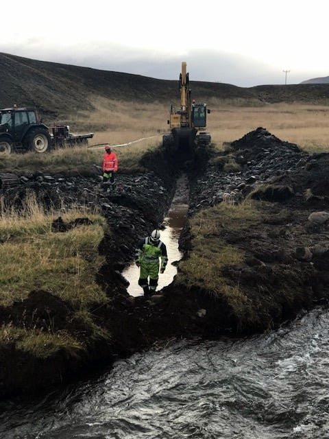 Frá framkvæmdum við Sauðárkrókslínu 2. Mynd: FB-síða Landsnets.