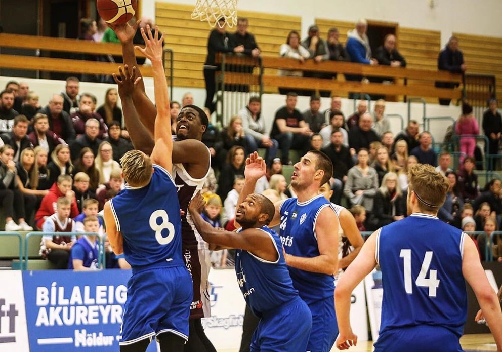 Shawn Glover skilaði 32 stigum í gær og lofar góðu fyrir veturinn. MYND: HJALTI ÁRNA