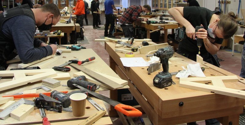 Nemendur undirbúa sig fyrir prófið. Mynd:FE