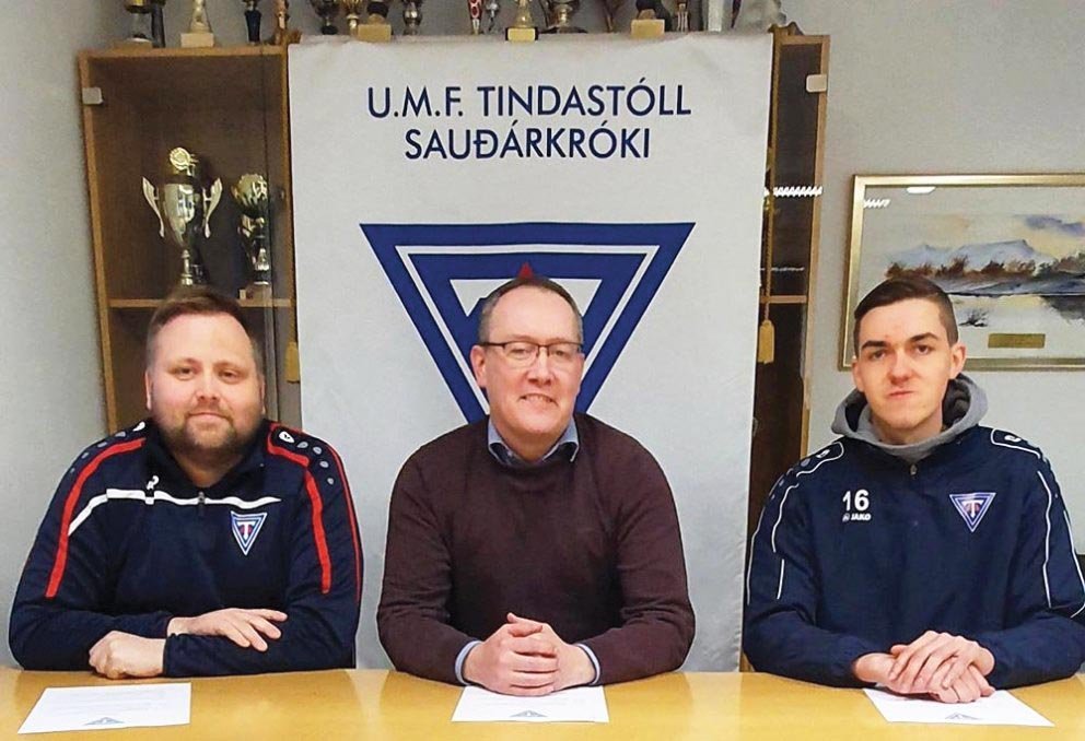 Hér er Haukur lengst til vinstri, síðan Maggi Helga og loks Konráð Freyr Sigurðsson sem verður aðstoðarþjálfari í sumar. MYND: TINDASTÓLL.IS