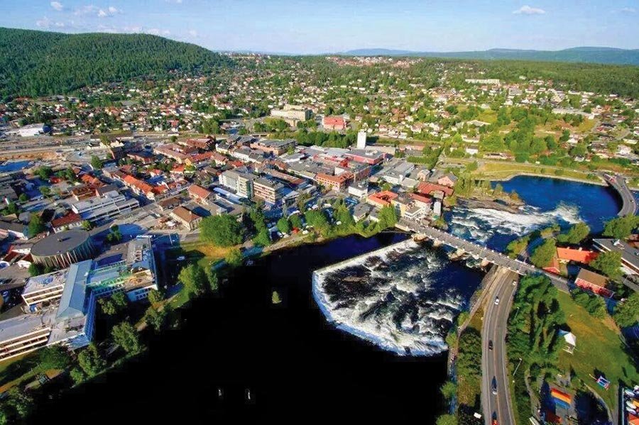 Frá Kongsberg í Noregi. MYND AF NETINU