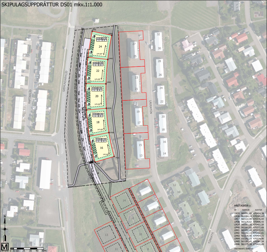 Teikning af skipulagi norðurhluta Nestúns. MYND AF VEF SKAGAFJARÐAR
