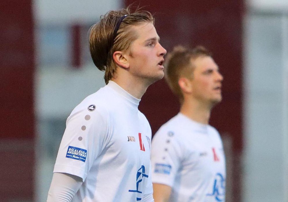 Addi Ólafs var með þrennu í gær. Þessi mynd er þó frá í sumar. MYND: ÓAB