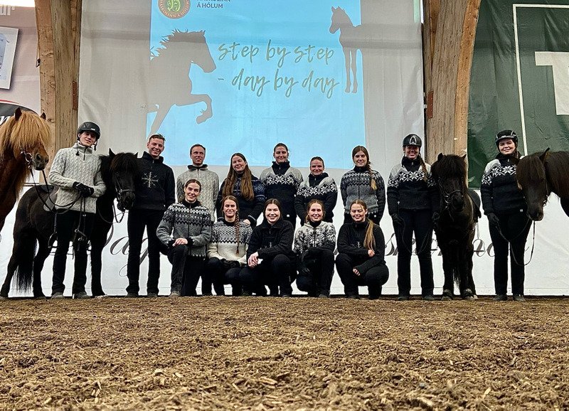 Nemendur Háskólans á Hólum sem tóku þátt í Degi reiðmennskunnar.