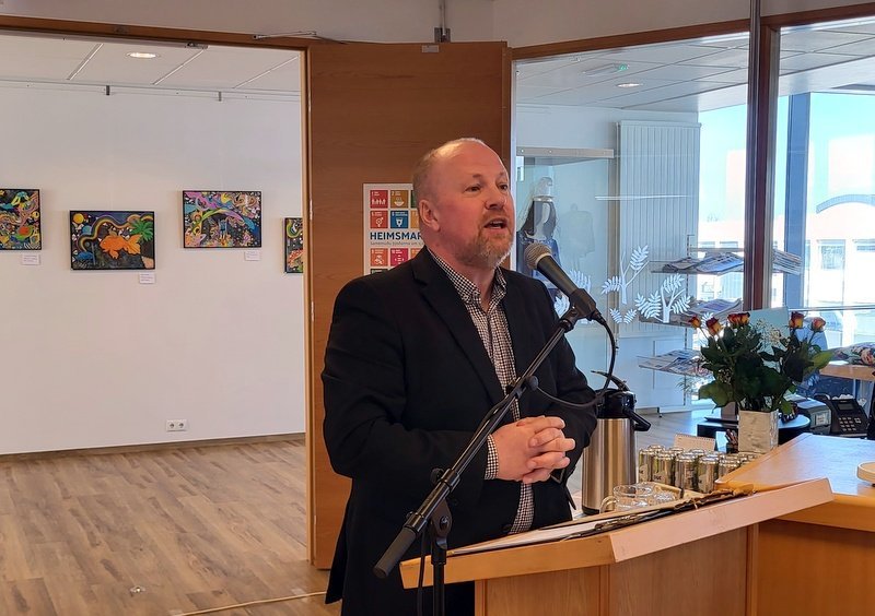 Gunnar Rögnvaldsson við setningu Sæluviku Skagfirðinga 2023. Mynd: PF.