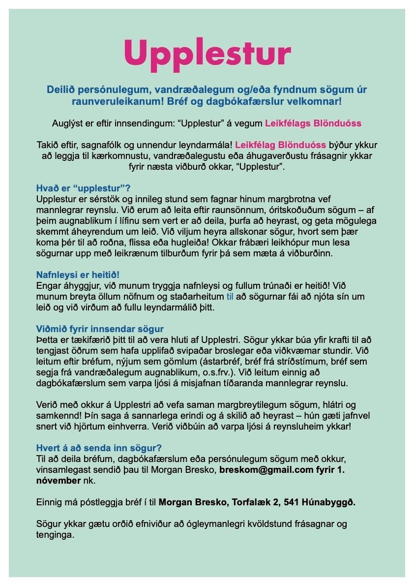 Auglýsingin.MYND AÐSEND