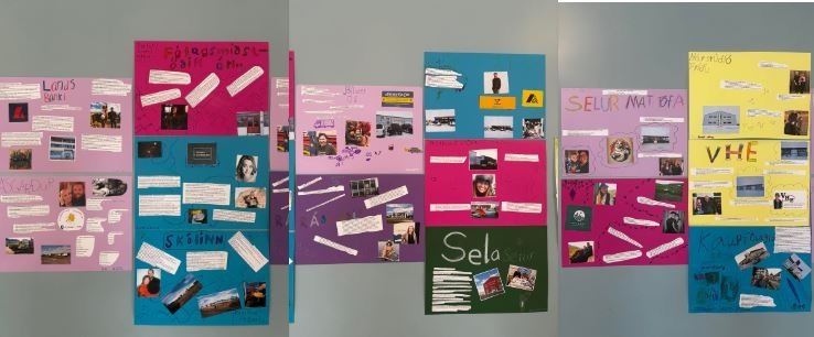 Snippuð mynd af plakötunum.