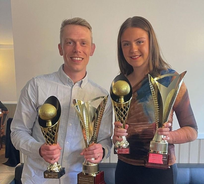 Jóhann Örn og Anna Karen klúbbmeistarar GSS 2024. Mynd aðsend