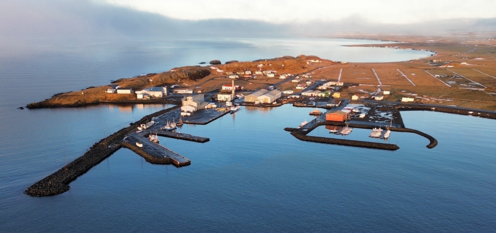 Loftmynd af Skagaströnd. MYND AÐSEND