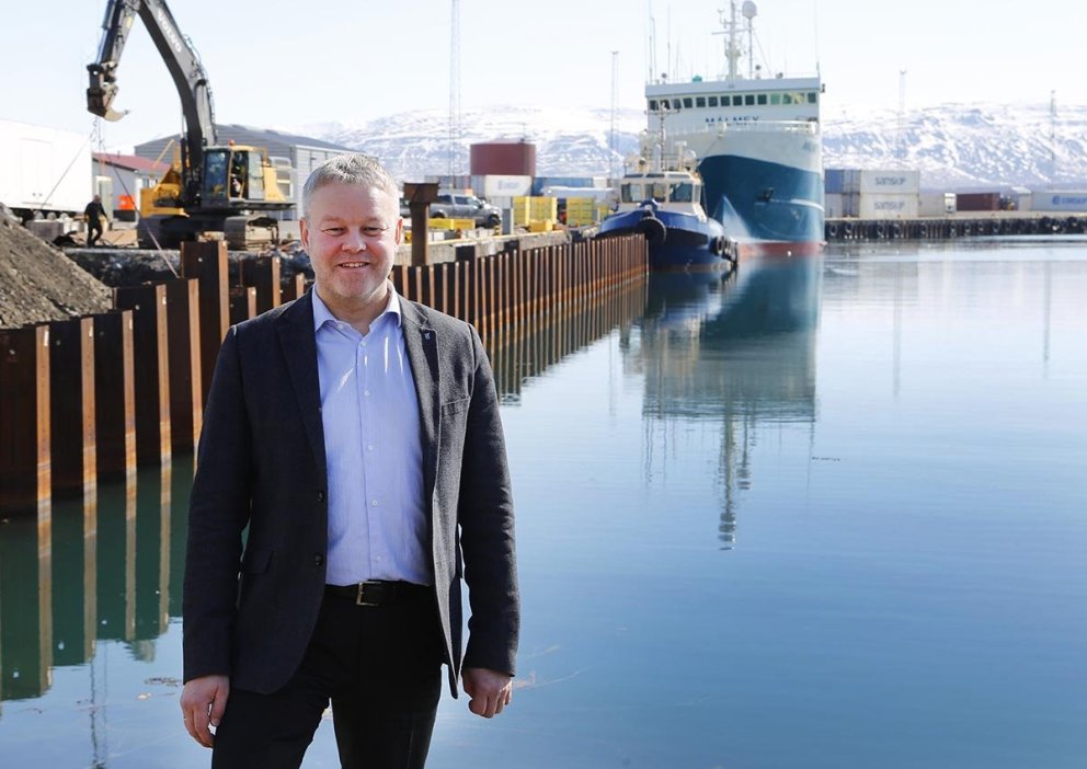Sigfús Ingi á höfninni. Myndin er frá í fyrra MYND: GG