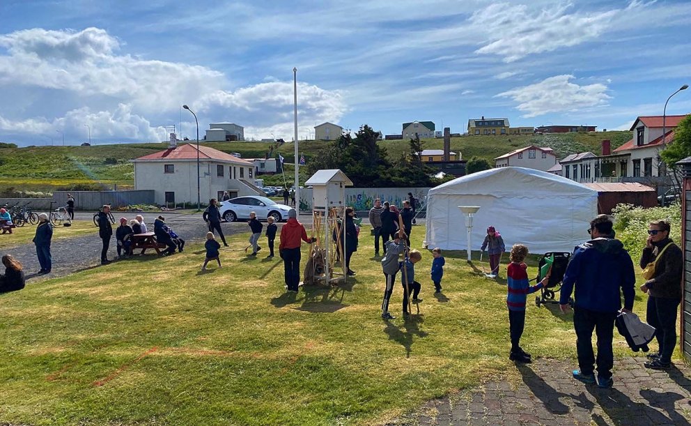 Stemning í Gamla bænum á Blönduósi á Rabarbarahátíð. MYNDIR AÐSENDAR
