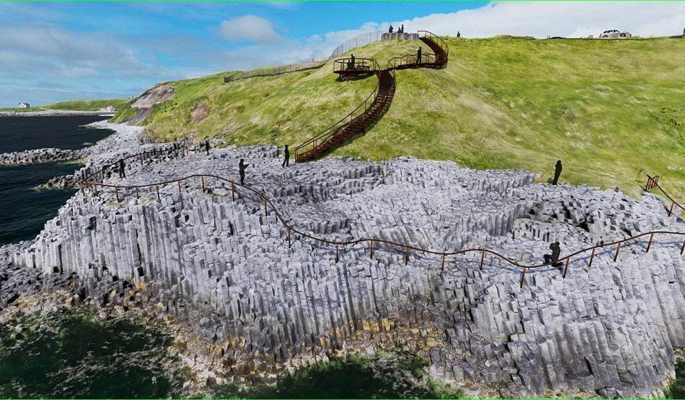 Einhvern veginn svona er áætlað að tröppur og stígar verði við Staðarbjaravík. MYND AF SKAGAFJÖRÐUR.IS